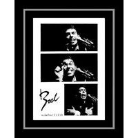 Jacques Brel - 3 Photos par Jean Pierre Leloir - Affiche encadrée Noir et Blanc: 50x70 cm (Cadre Tucson)